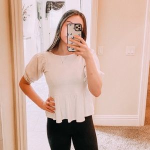 SOLD urban outfitters💫-white half sleeve shirt!!